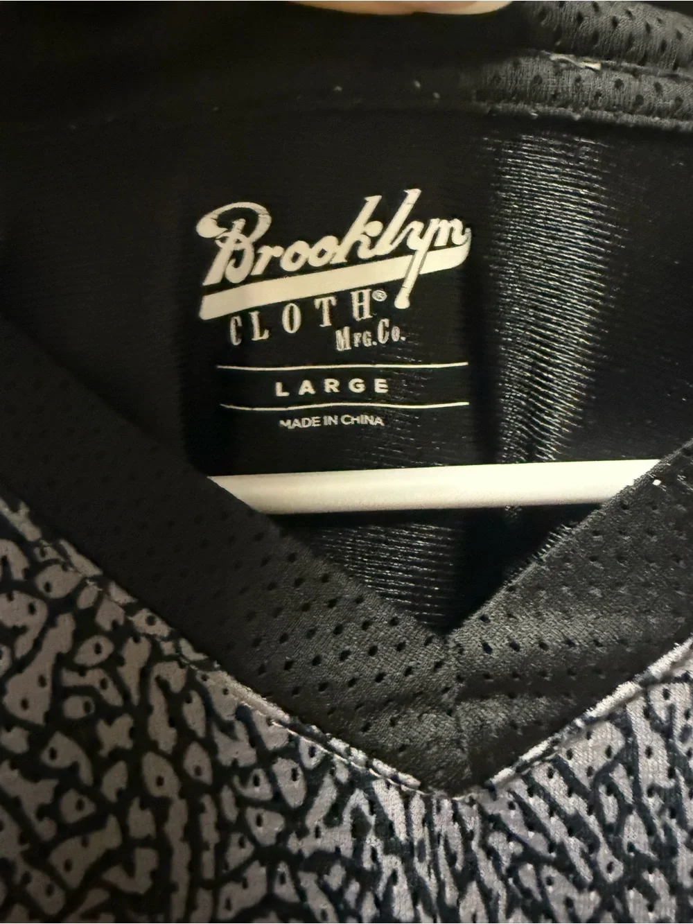 Brooklyn Cloth Black and Gray Graphic V‑Neck Jersey